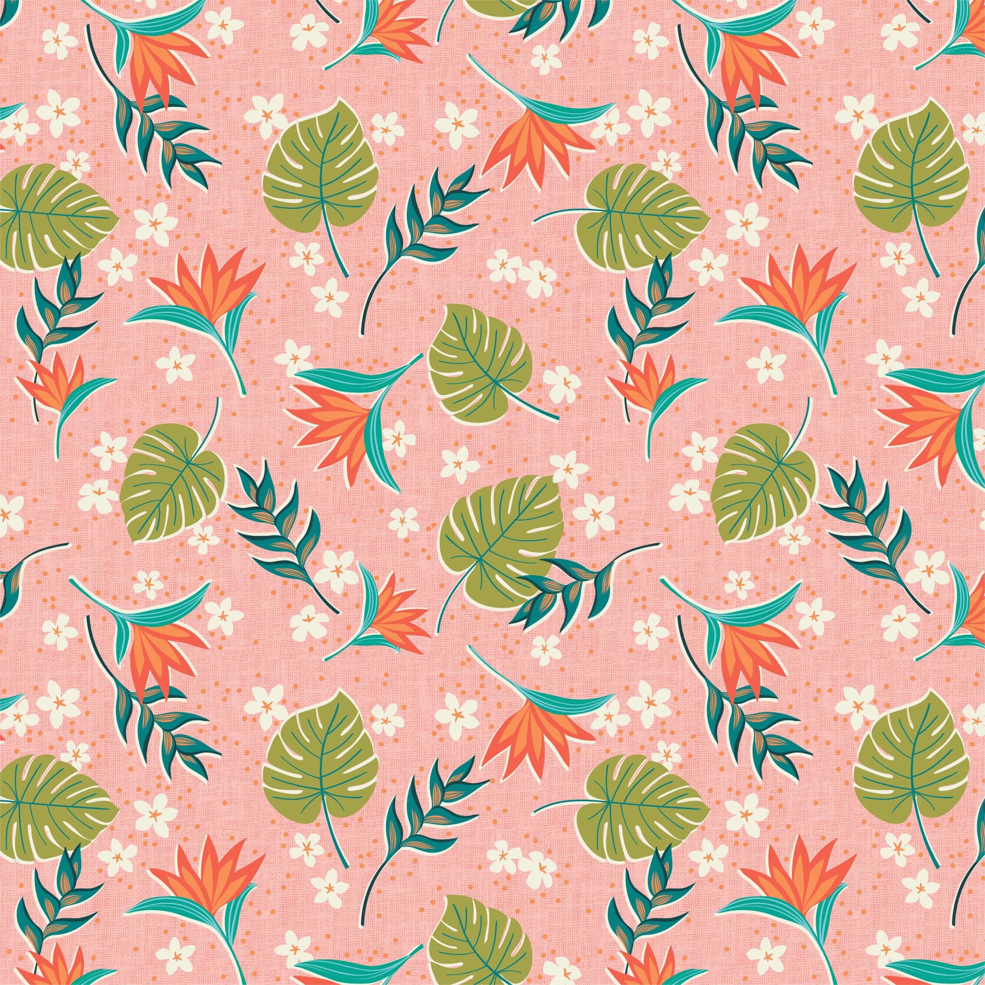 Camelot Fabrics Tropical Plants Cotton Fabric